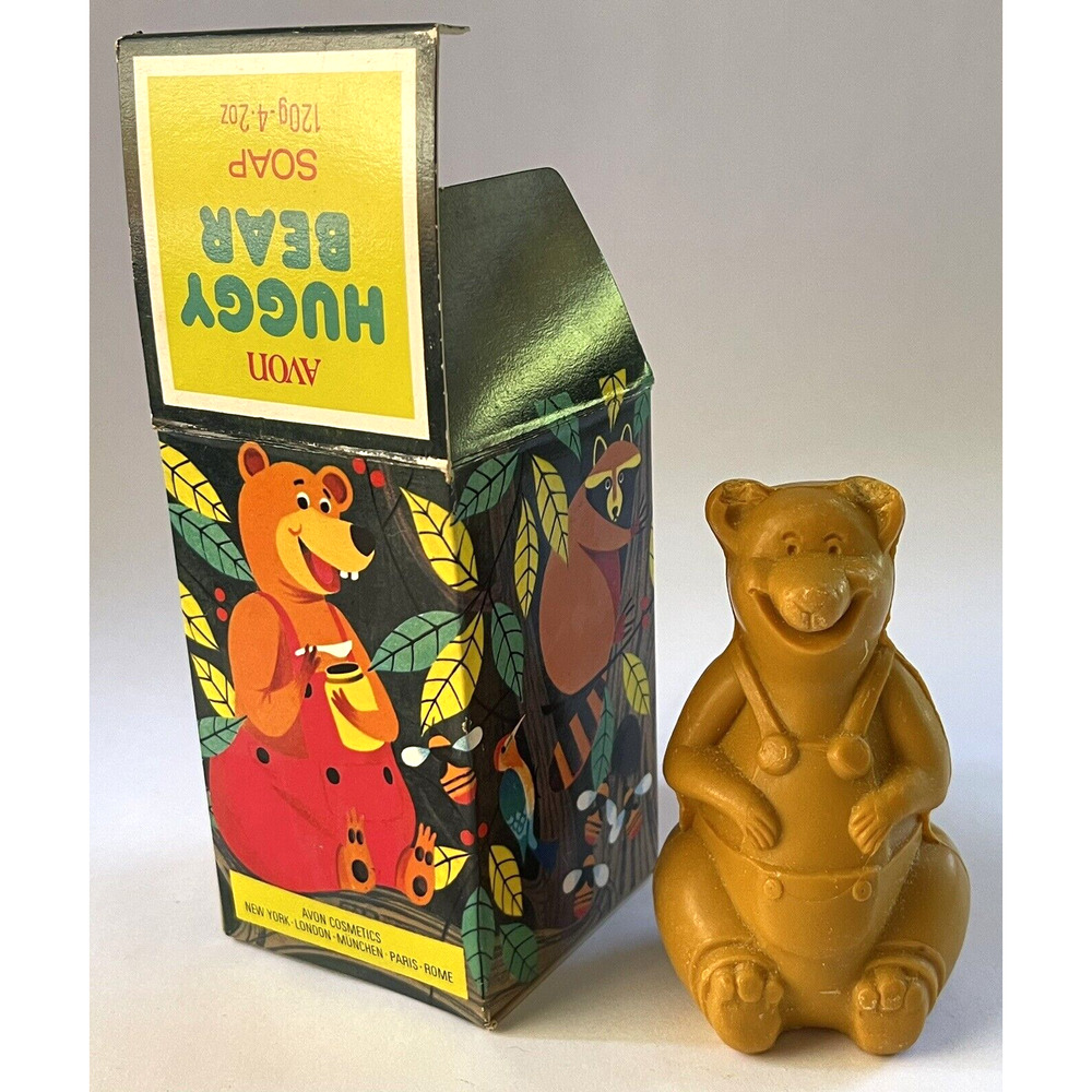 HUGGY BEAR Soap & Box Avon Vintage Retro Kids Collectible